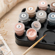 Cafe View of the Eiffel Tower paint by numbers acrylic paint pots close-up – TinyCraft
