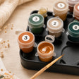 Forest Cabin Retreat paint by numbers acrylic paint pots close-up – TinyCraft
