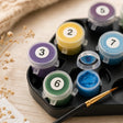 Mountain Wildflower Meadow paint by numbers acrylic paint pots close-up – TinyCraft