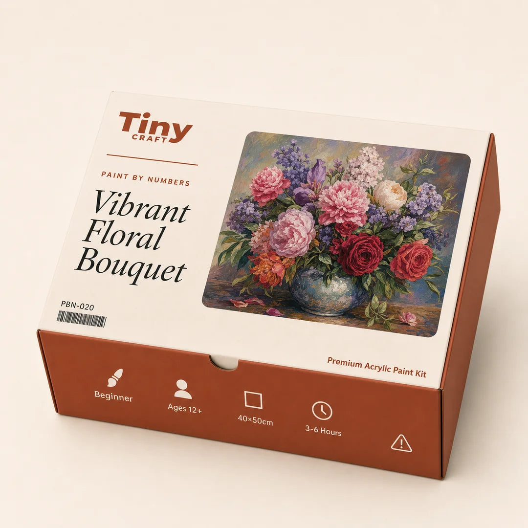 TinyCraft Vibrant Floral Bouquet - Product Packaging Box