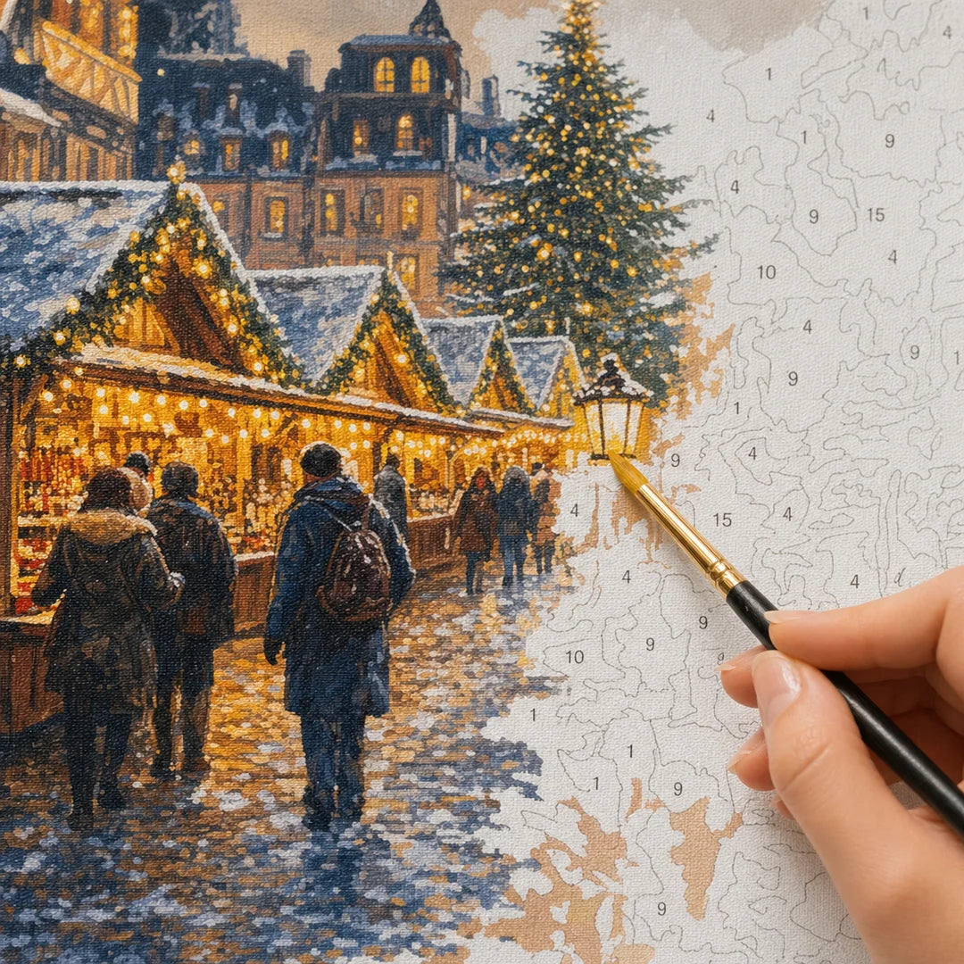 TinyCraft Snowy Christmas Market - Painting In Progress