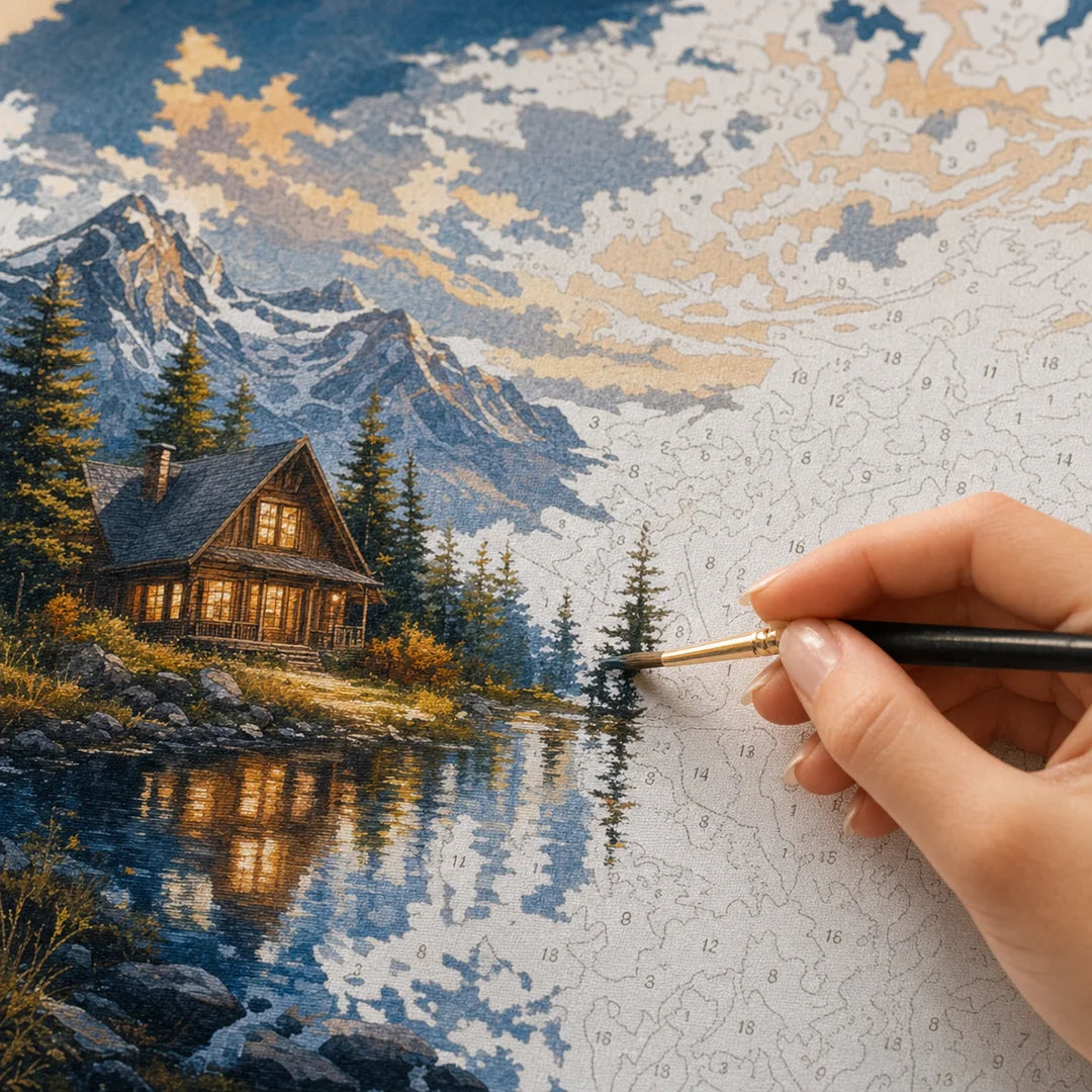 Starry Night Over the Rhone paint by numbers canvas in progress – TinyCraft