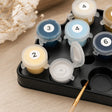 Starry Night paint by numbers acrylic paint pots close-up – TinyCraft