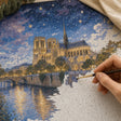 Starry Notre Dame paint by numbers canvas in progress – TinyCraft