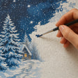 Starry Winter Forest paint by numbers canvas in progress – TinyCraft