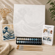 The Great Wave Off Kanagawa paint by numbers complete kit contents – TinyCraft