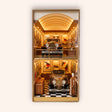 The Classic Garage miniature vintage car showroom book nook on a cream studio background
