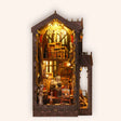 The Painter's Atelier gothic painting studio book nook on a cream background