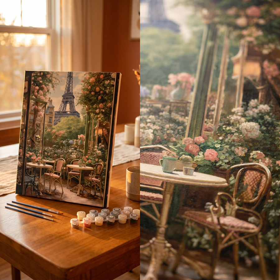 Cafe View of the Eiffel Tower
