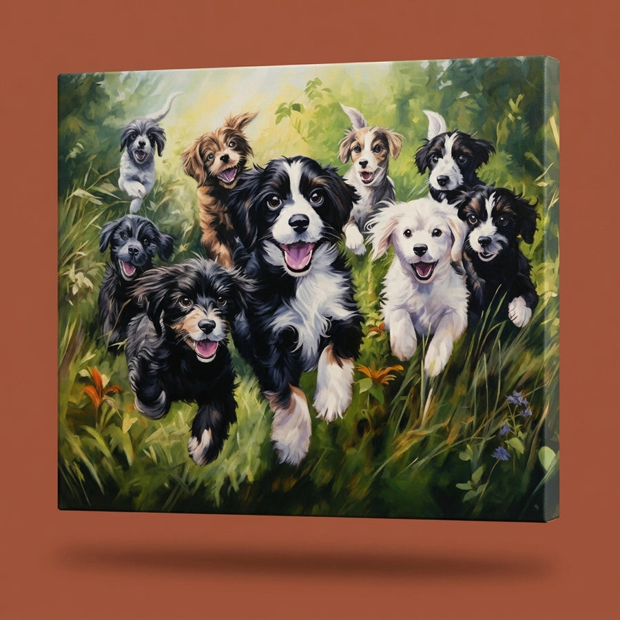 Playful Puppies in the Field