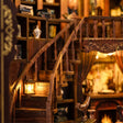 Close-up of the sweeping grand staircase inside The Cathedral Library