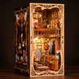 The Dressing Room book nook on a dark walnut backdrop with warm LED glow