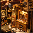 Close-up of the vintage fuel pump and tool cabinet in The Classic Garage