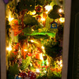 Glowing interior canopy of The Firefly Forest with treehouses and fairy lights