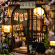 The Sakura Teahouse flower shop shelves and lantern detail