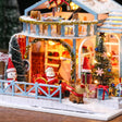 Santa sleigh and reindeer detail of The Christmas Eve Lodge