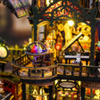 Close up of the upper balcony with the little globe and piano