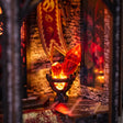 The Dragonspire glowing red crystal brazier detail