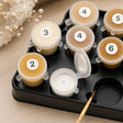 Custom paint by numbers acrylic paint pots close-up - TinyCraft