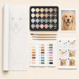 Custom paint by numbers kit what's included flat lay - TinyCraft