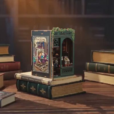 The Cat's Study book nook glowing to life, product showcase