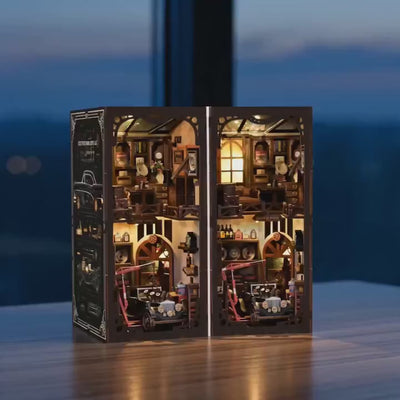 The Repair Shop DIY book nook kit showcase, lights glowing to life