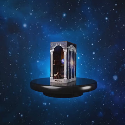 The Celestial Library showcase, the cosmic library glows to life