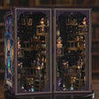The Alchemy Academy book nook showcase, interior LED lights glowing