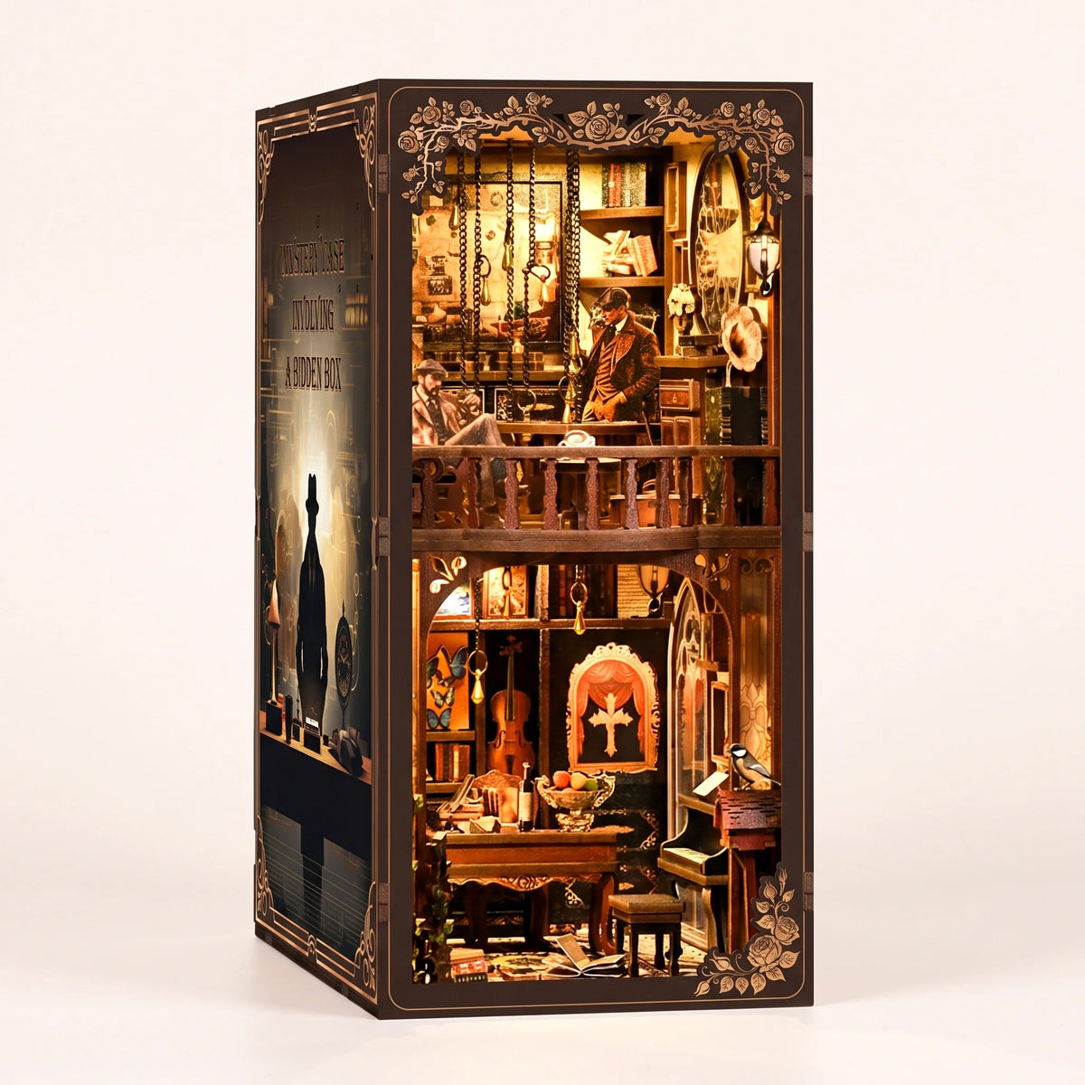 The Detective's Study showcase video, lights glowing to life