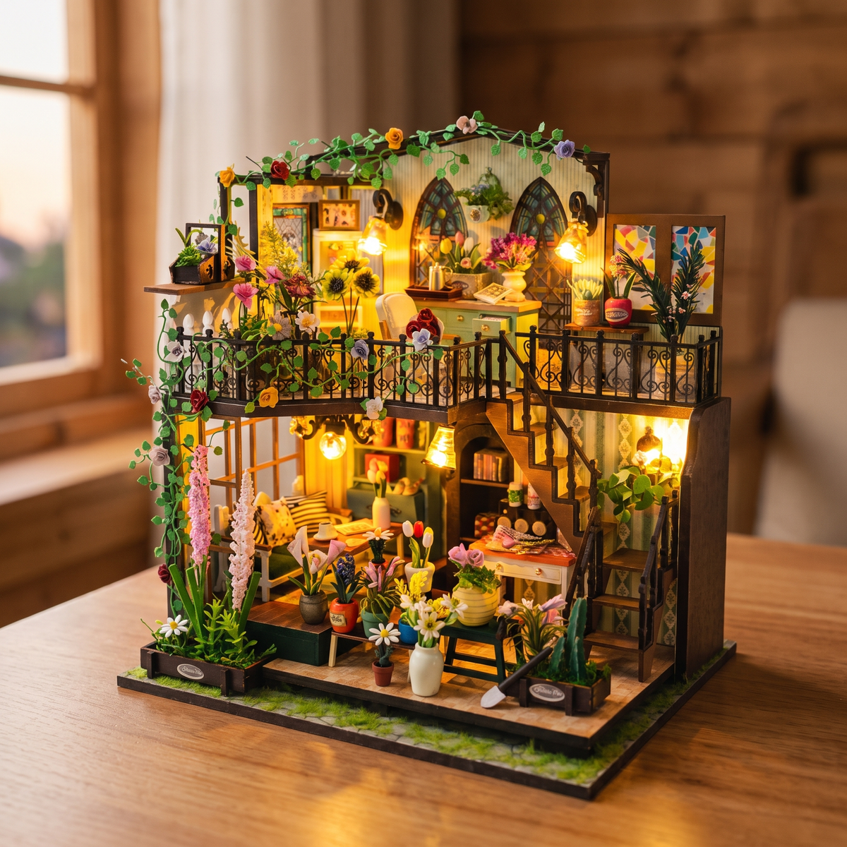 The Flower Loft - DIY Miniature Kit with LED | TinyCraft