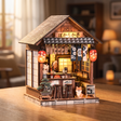 Building The Izakaya by hand until its LED lights glow