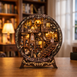 The Enchanted Globe miniature kit, lights-on showcase