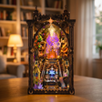 The Zodiac Chamber book nook lights glowing to life