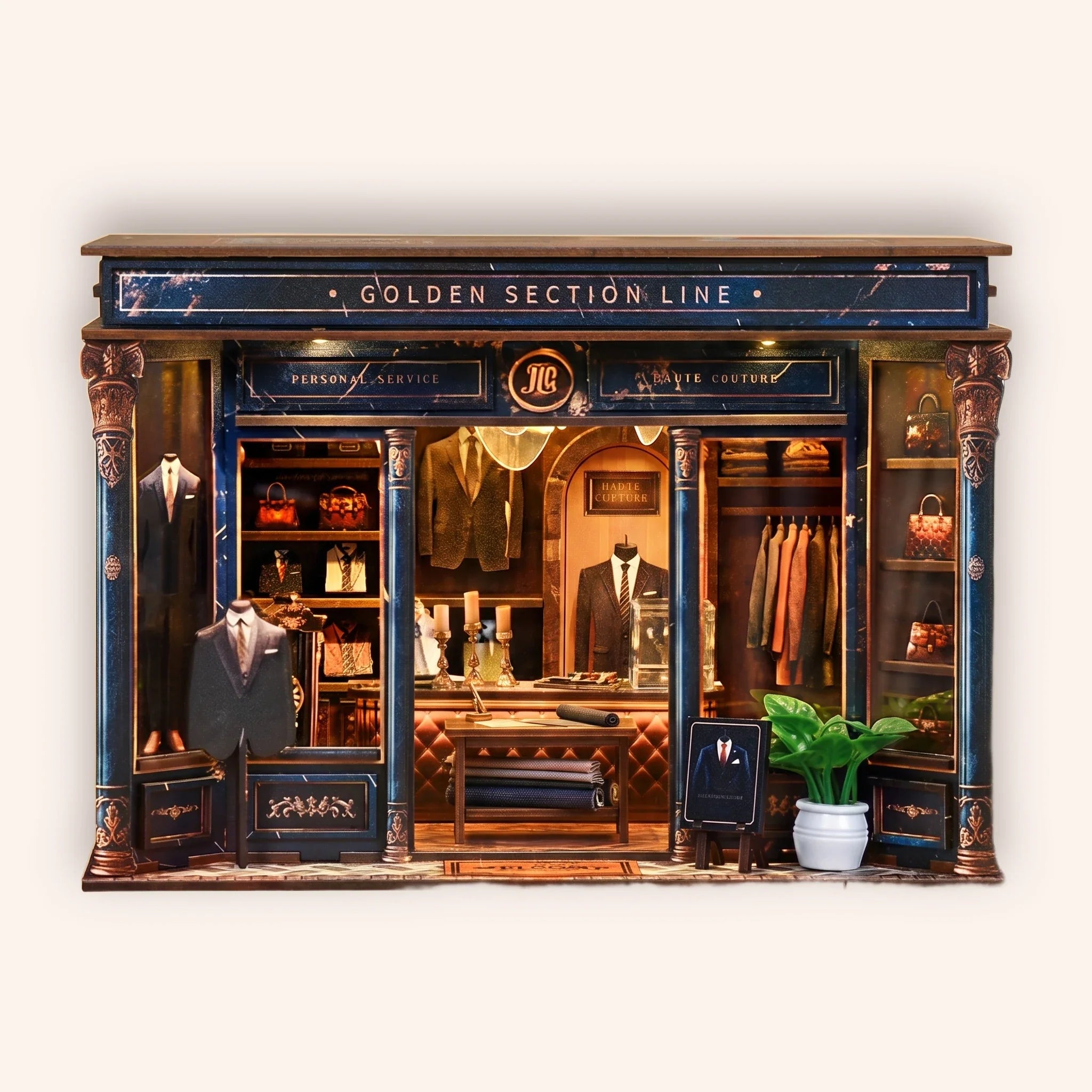 Building The Tailor's Atelier by hand from printed wooden panels until its LED lights glow