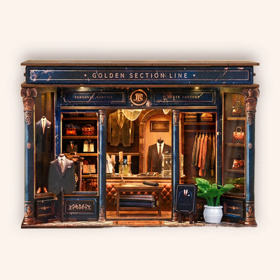 Building The Tailor's Atelier by hand from printed wooden panels until its LED lights glow