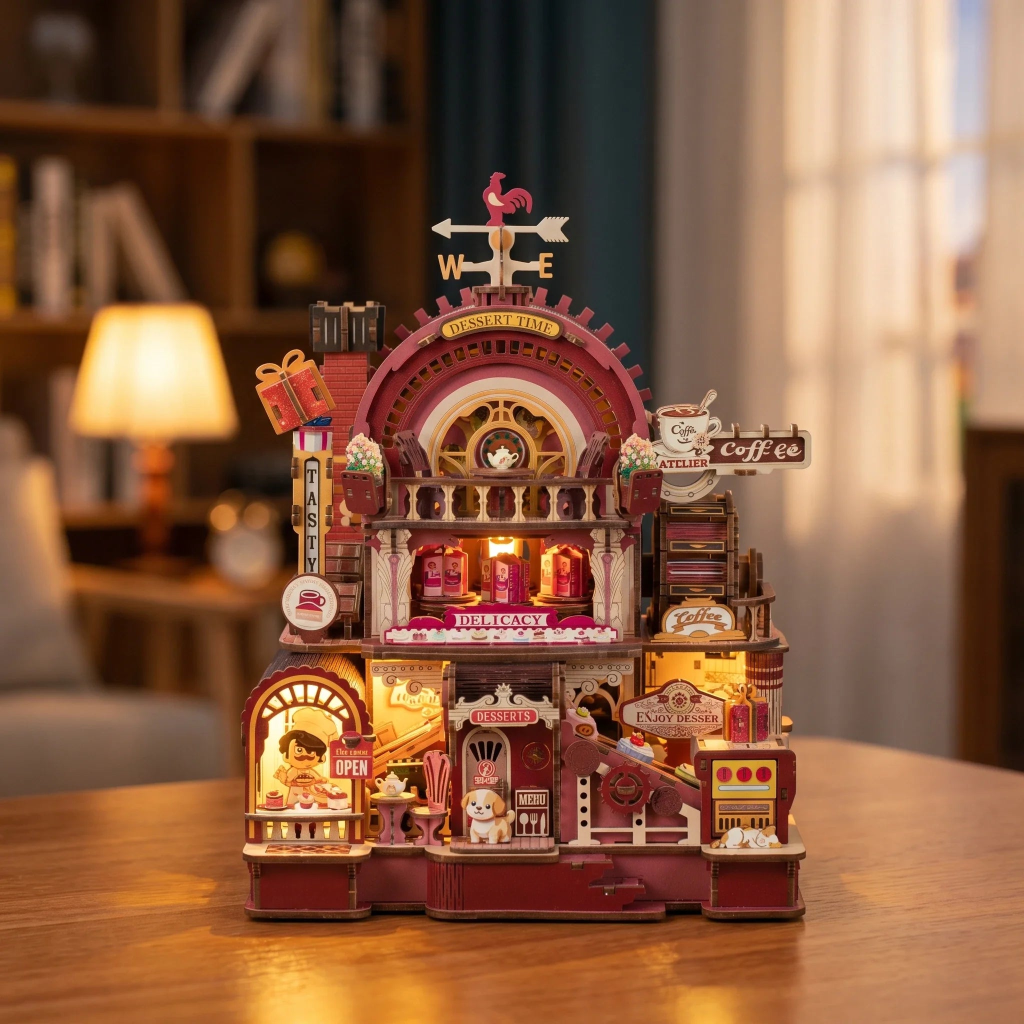 The Dessert Engine motorised kit video: conveyor, turning display and weathervane in motion