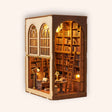 The Reading Room DIY book nook kit, antique library, on a soft cream studio background