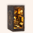 The Stargazer DIY book nook kit, a glowing Victorian astronomer's observatory on a soft cream background