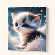 Sparkling Eyes Kitten Paint by Numbers Kit - finished painting on canvas