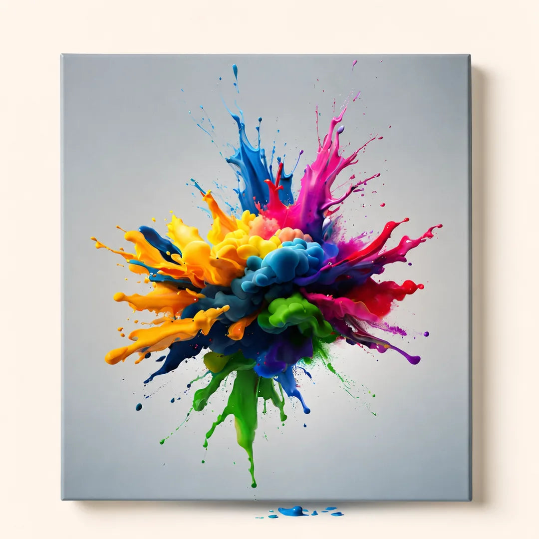 Burst of Color Paint by Numbers Kit - finished painting on canvas