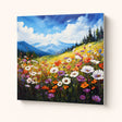 Mountain Wildflower Meadow Paint by Numbers Kit - finished painting on canvas
