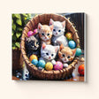 Basket of Kittens Paint by Numbers Kit - finished painting on canvas