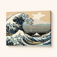 The Great Wave Off Kanagawa Paint by Numbers Kit - finished painting on canvas