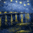 Starry Night Over the Rhone Paint by Numbers Kit - close-up detail of brushstrokes