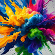 Burst of Color Paint by Numbers Kit - close-up detail of brushstrokes