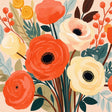 Vibrant Floral Bouquet Paint by Numbers Kit - close-up detail of brushstrokes