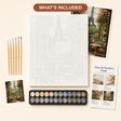 Cafe View of the Eiffel Tower Paint by Numbers Kit - what's included in the kit