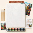Whimsical Floral Cottage Paint by Numbers Kit - what's included in the kit