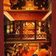 The Tang Palace pavilion with printed roof panels, red lanterns and warm LED glow
