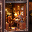 Detail of the reading desk and lamp inside The Butterfly Archive